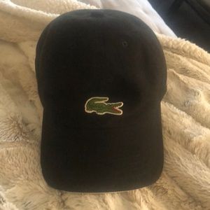 Lacoste Black Fabric Baseball Cap